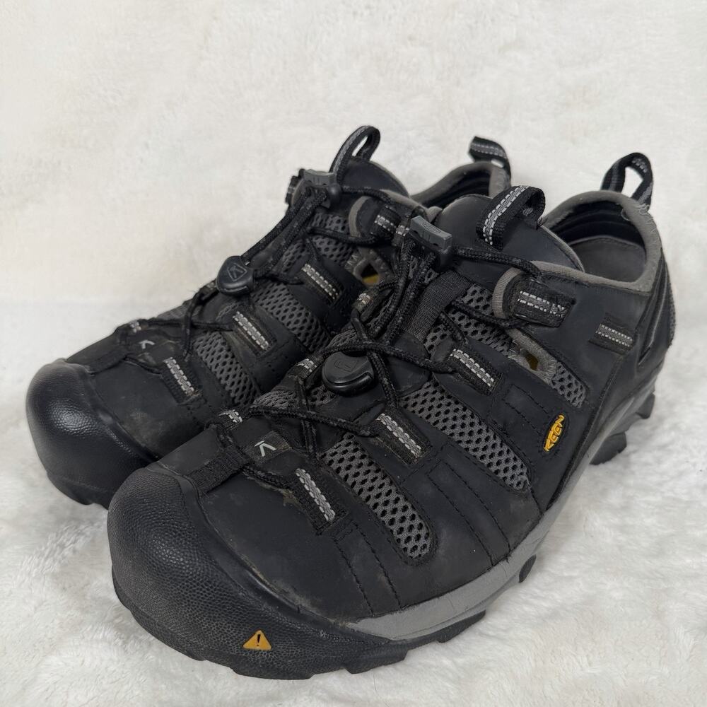 KEEN Atlanta II Men’s 11.5 Steel Toe Work Shoes Black Gray ASTM Safety